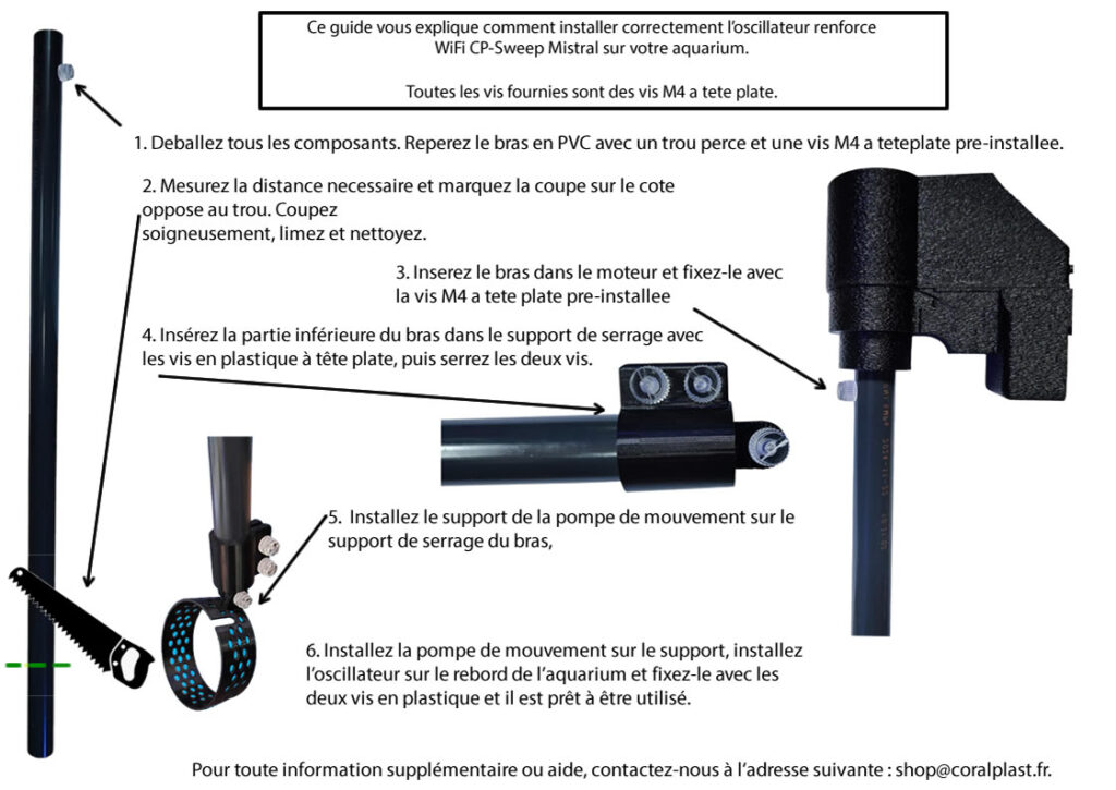 CP-SWEEP Mistral assemblage et découpe du bras